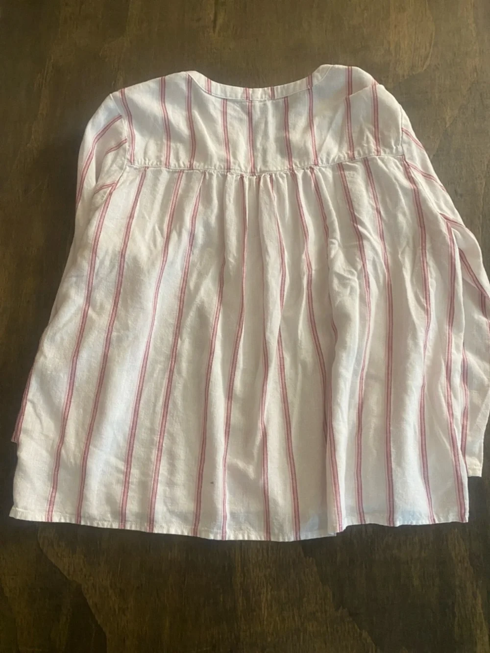 Splendid Lightweight White Blouse with Pink Stripe Top - Picture 4 of 6